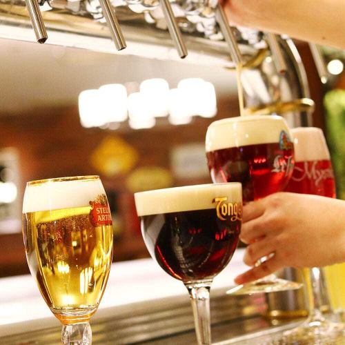 We offer five types of draft Belgian beer on a rotating basis.
