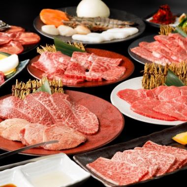 カルビ、ハラミ、ロースなどの人気お肉が楽しめる「ルーコース」。もちろん飲み放題付き★