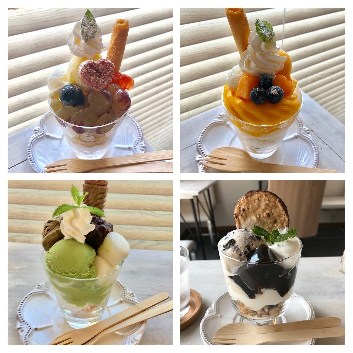At our shop, you can enjoy a course meal that combines homemade pasta and parfait ♪