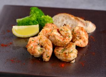 ガーリックシュリンプ（パン付き）