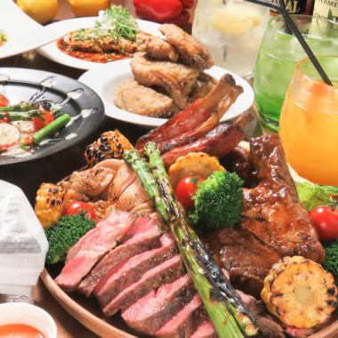 Exciting meat field + 50 dishes in total★120 minutes all-you-can-eat and drink plan 5,000 yen (tax included)!!