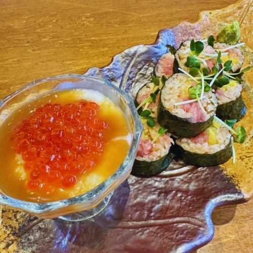 雲丹とイクラの海鮮トロロ巻き（中巻き8貫）