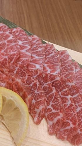 Marbled horsemeat sashimi delivered directly from Kumamoto