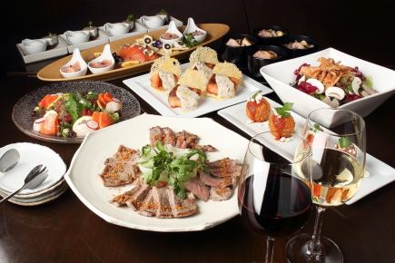 "Hana (large plate) course" Grilled yellowtail and Iberian pork as main dishes <food only>