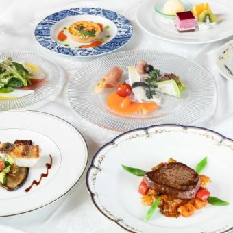 "Individual Dinner Course" Double main course of fish and meat dishes <food only>