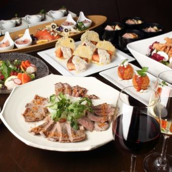 『華(大皿盛り)コース』 メカジキや黒豚ロース、レモンパスタなど＜お料理のみ＞