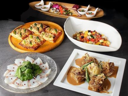 [Lunch only! All-you-can-drink included] "Saki" course, 5-dish large plate plan, 5,500 yen ⇒ 5,000 yen on weekdays (tax and service charge included)