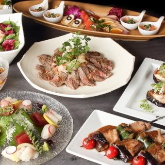"Extreme (large plate) course" - Sea bream poele and grilled beef loin as main dishes <food only>