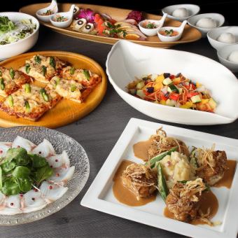 【平日ランチ限定!飲み放題付】『彩』コース 全7品大皿盛りプラン 6800円⇒6300円(税込)