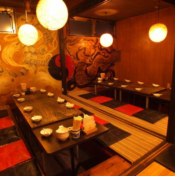 Horigotatsu seating for up to 20 people.Seats are available for any occasion, from 2 people to a large number of people.