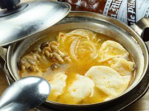 52) Tom yum soup with shrimp soup dumplings