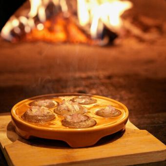 マッシュルームと生ハムのスキレット焼き