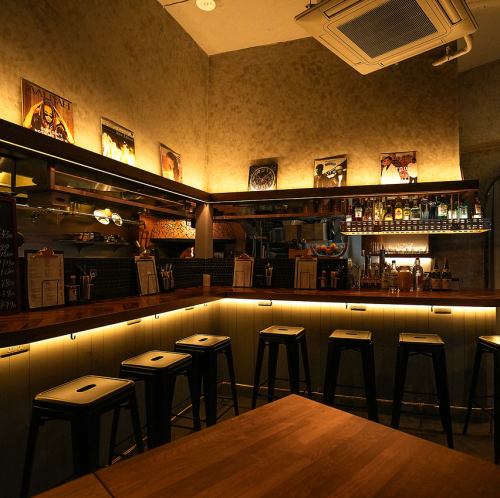 臨場感のオープンキッチン