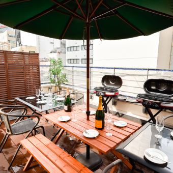 [Includes 2 hours of all-you-can-drink] Terrace seats only! Beer Garden & BBQ Enjoyment Course [5,000 yen] Reception for 4 people or more!