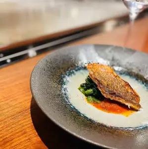 白身魚の鉄板焼き -トマトオリーブソース‐