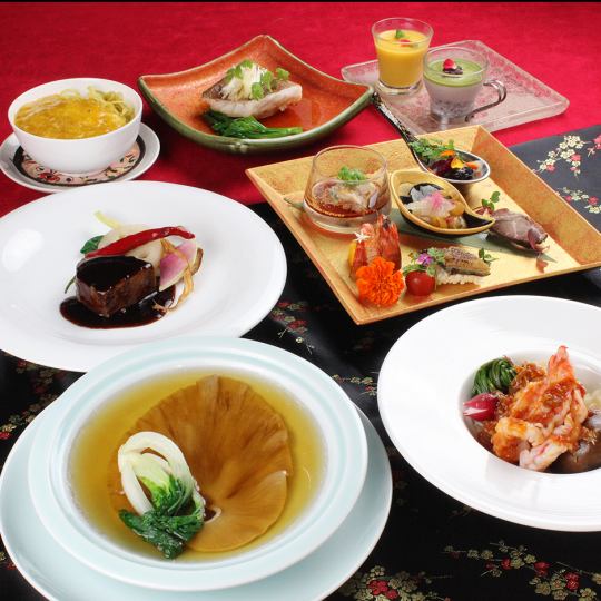【唐】フカヒレの姿煮に鮮魚、桜肉等贅を尽くした赤坂溜池山王店のシェフセレクト　個別盛り