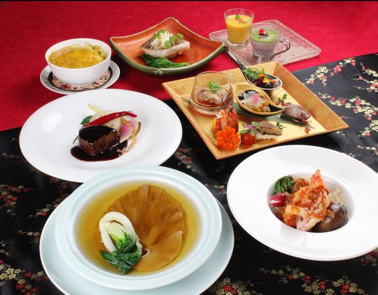 【唐】フカヒレの姿煮に鮮魚、桜肉等贅を尽くした赤坂溜池山王店のシェフセレクト 個別盛り
