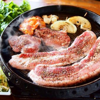 【2時間飲み放題付】サムギョプサル食べ放題&本格韓国料理コース【4980円→3980円】