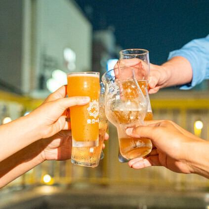 【2時間単品飲み放題コース】3500円(税込) ＋2000円でクラフトビール付き飲み放題へ変更可能！