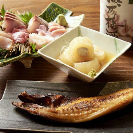 【호화 7500엔 코스】화제의 브리 무나 고급 생선 등 엄선 식재료를 만끽 【엔드리스 음료 무제한 포함】