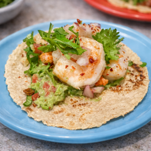 ガーリックシュリンプタコス