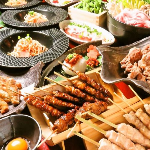 [Easy course] 8 dishes to choose from including hot pot and skewer platter + 120 minutes [All-you-can-drink] ⇒ 4000 yen (tax included)