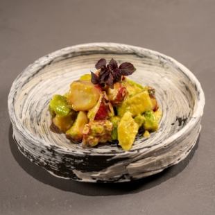 Octopus and avocado marinade
