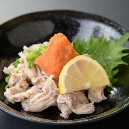 Chicken neck with grated carrot and ponzu sauce