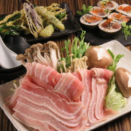 [8 dishes] Pork shabu-shabu & sashimi course ★ 120 minutes all-you-can-drink 4950 yen *Only available on Sundays - Thursdays, 60 minutes extension available for +1000 yen