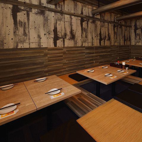 The digging tatatsu seat can accommodate up to 26 people.You can enjoy a meal or a drinking party in a calm atmosphere where you can feel the warmth of wood.