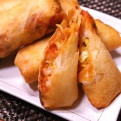2 chili shrimp and egg spring rolls