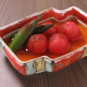 トマトとオクラの出汁浸し
