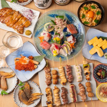 【生ビール付き7,000円コース】9品＋2時間飲み放題付き★歓迎会、送別会