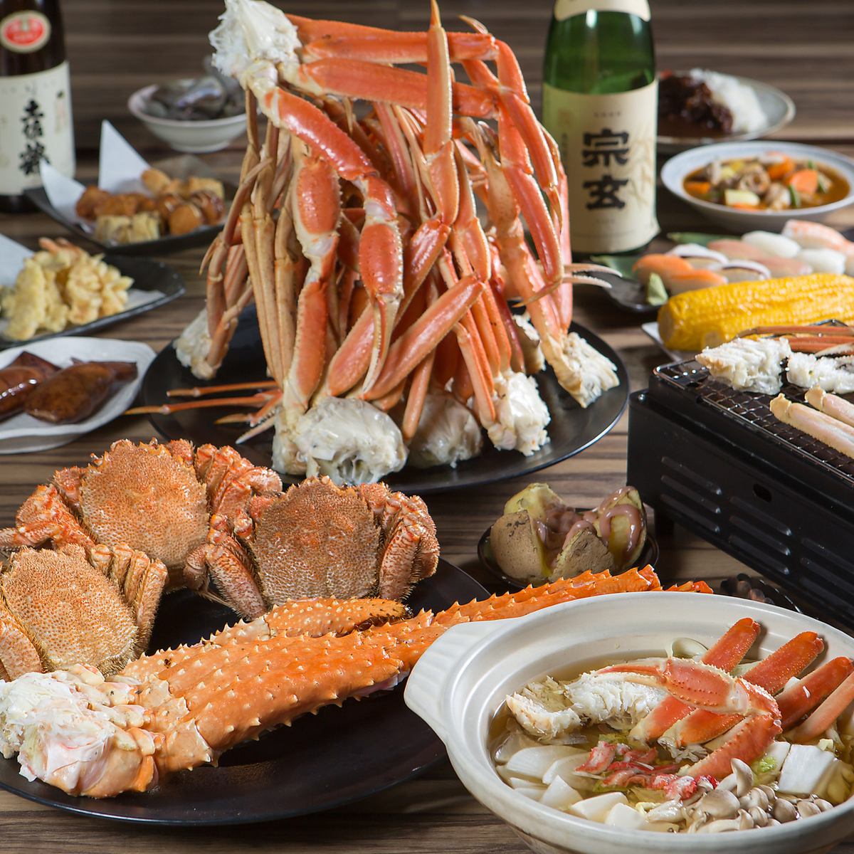 蟹食べ放題コース◎ずわい蟹、たらば蟹、毛蟹など贅沢に♪