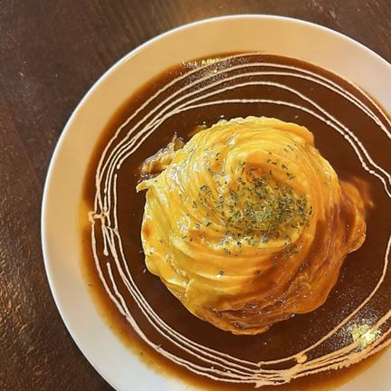 蔵王地養卵のオムライス【デミグラス】ランチセット