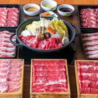 ランチ限定♪【黒毛和牛＆豊洲直送海鮮など】コスパ最強◎すき焼き＆しゃぶしゃぶ食べ放題5980円