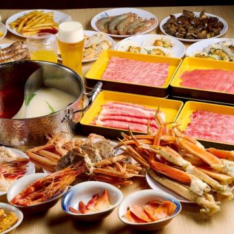 【霜降り和牛＆豊洲海鮮】しゃぶしゃぶ＆すき焼き食べ放題！ワンランク上の宴会コース〈9980円〉