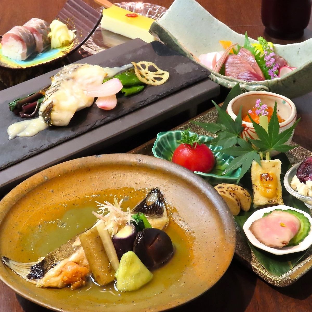 旬食材を堪能できるコースは接待にも◎