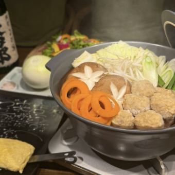 三種類から味が選べる!【自家製鶏つくね鍋コース】★飲み放題付き★6,380円!《ご予約承り中》