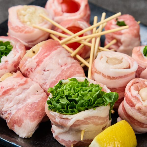 当店新名物!!野菜巻き串♪人気の焼き鳥ラインナップを強化!!定番メニューはもちろん野菜巻き串始めました◎