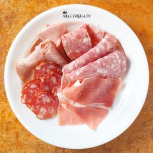 Assortment of 4 types of ham