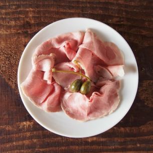 Homemade aged pork ham