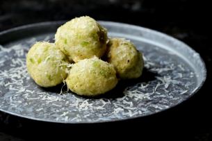 Zeppole with Green Laver Seaweed