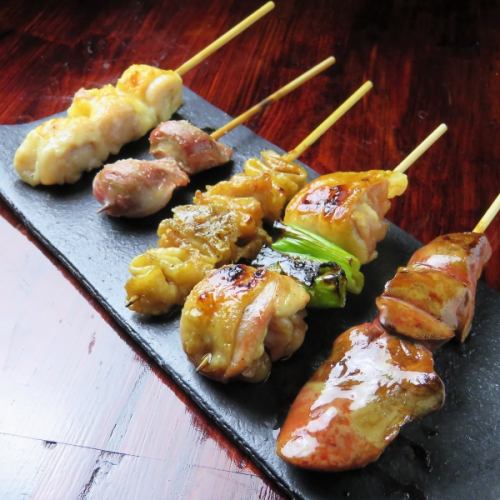 Yakitori carefully grilled over charcoal