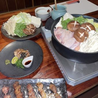 推薦用於新年和年末聚會! 【含暢飲】時令雞肉火鍋套餐,包含12道菜,售價6600日圓(含稅)。