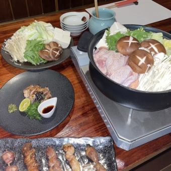 推薦用於新年和年末聚會!時令雞肉火鍋套餐,內含12道菜,售價4,950日圓(含稅)。