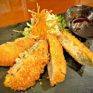 Tondabayashi shrimp potato and sashimi egg croquette