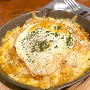 Curry Doria with Sashimi Egg and Fried Egg