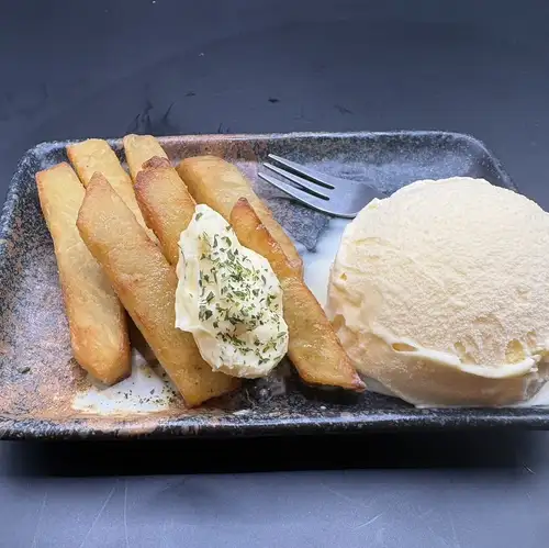Sweet potato butter with vanilla ice cream