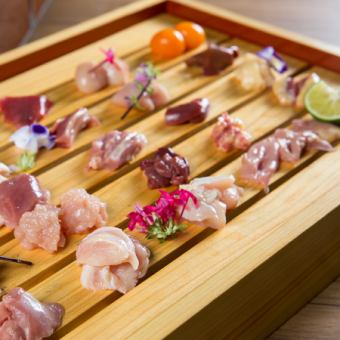 Up to 3 groups per day [Limited to reservation customers!!] Yamato chicken sashimi carefully selected by the owner/24 types